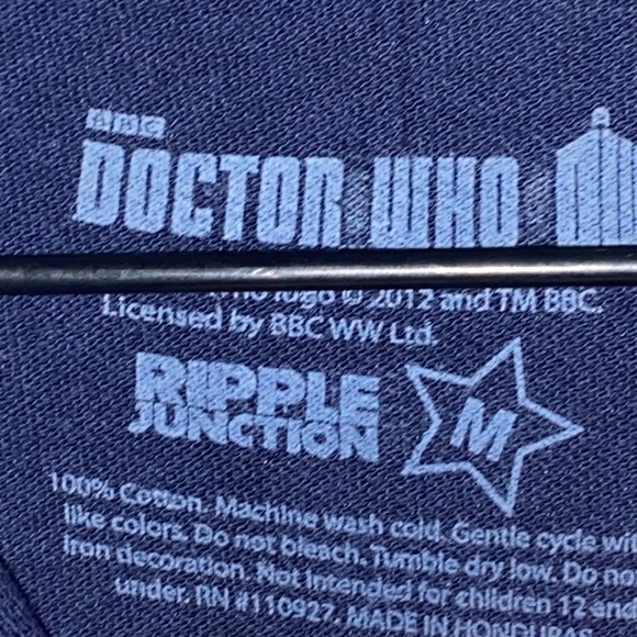 NWT Ripple Junction BBC DOCTOR WHO SIZE MEDIUM NAVY Blue Polo Shirt Casual Knit - Picture 2 of 13